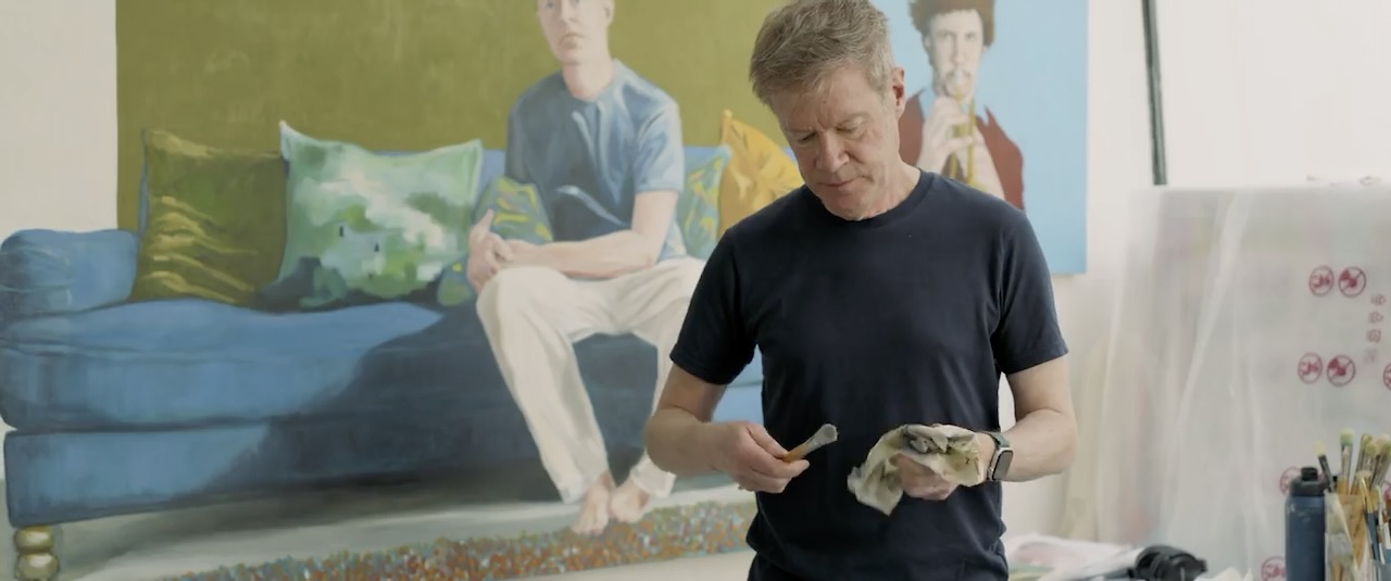 Alan Brash's studio, where commissioned paintings are developed
